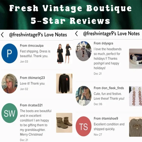 Meet your Posher, Fresh Vintage Boutique, 5 Star Seller, Posh Ambassador II - Picture 6 of 9